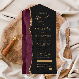 Ágata Burgundy Dourado Script Dark