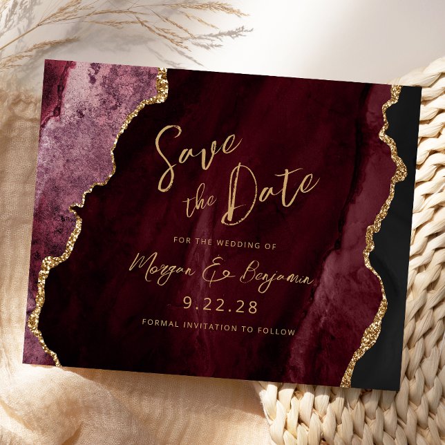 Ágata de Borgonha Econômica Casamento Salve a Data (Criador carregado)