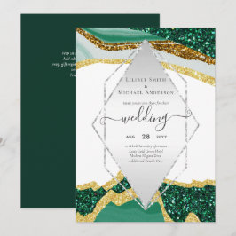 ÁGATA Esmeralda Dourado - Convite de Casamento Mod