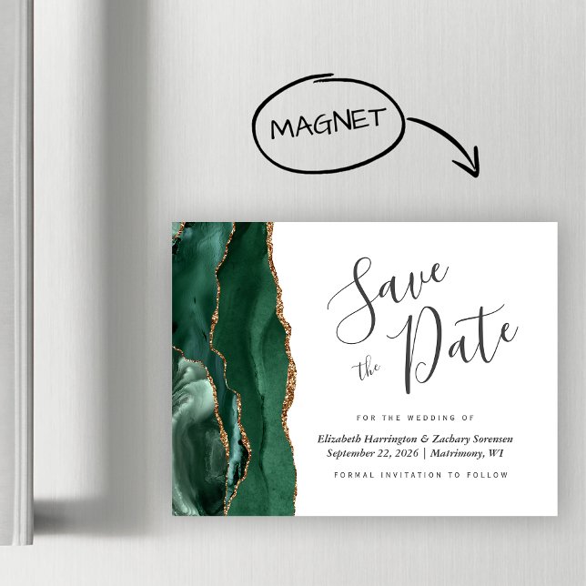 Ágata Esmeralda Verde Magnético Save the Date de C (Criador carregado)