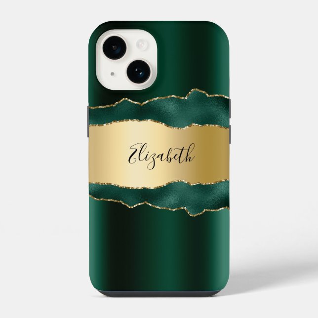 Ágata esmeralda verde mármore nome script (Verso)