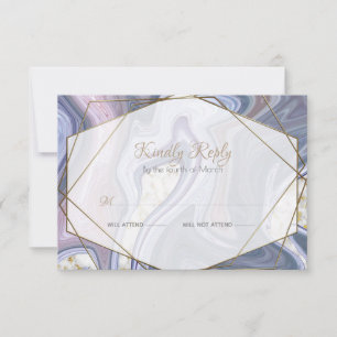 Ágata Marbleized RSVP Wedding moderna do rosa do