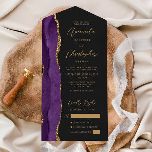 Ágata Roxo Dourado Escrito Casamento Sombrio
