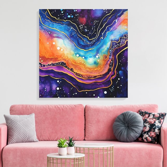 Agate Art Stretch Canvas (Insitu(Sala de estar))