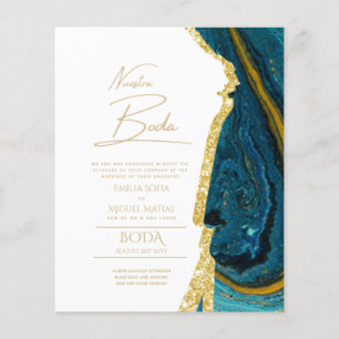 AGATE Dourado ESPANHOL BODA Convites para Casament