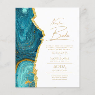 AGATE Dourado ESPANHOL BODA Convites para Casament