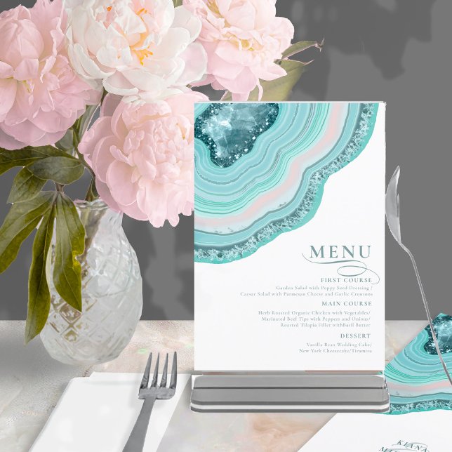 Agate Geode Glitter Wedding Teal ID647 (Criador carregado)