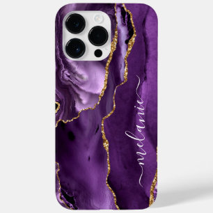 Agate Purple Dourado Seu Nome capas de iphone Pres