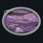 Agate Roxo Belt Belt com Nome Personalizado<br><div class="desc">Frasco Personalizado de Cinto de Nome Personalizado com Fecho de Cinto de Marrete de Gito de Gito Roxo Dourado e Roxo Roxo - Seu Aniversário - Presente/Fornecedor de Casamento - Adicione Seu Nome - Texto ou Remover - Faça Seu Presente Especial - Redimensione e mova ou adicione texto / elementos...</div>