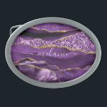 Agate Roxo Belt Belt com Nome Personalizado<br><div class="desc">Frasco Personalizado de Cinto de Nome Personalizado com Fecho de Cinto de Marrete de Gito de Gito Roxo Dourado e Roxo Roxo - Seu Aniversário - Presente/Fornecedor de Casamento - Adicione Seu Nome - Texto ou Remover - Faça Seu Presente Especial - Redimensione e mova ou adicione texto / elementos...</div>