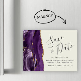Agate Roxo Casamento Magnético Salve a Data