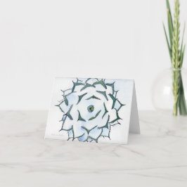 Agave no cartão de saudação de neve