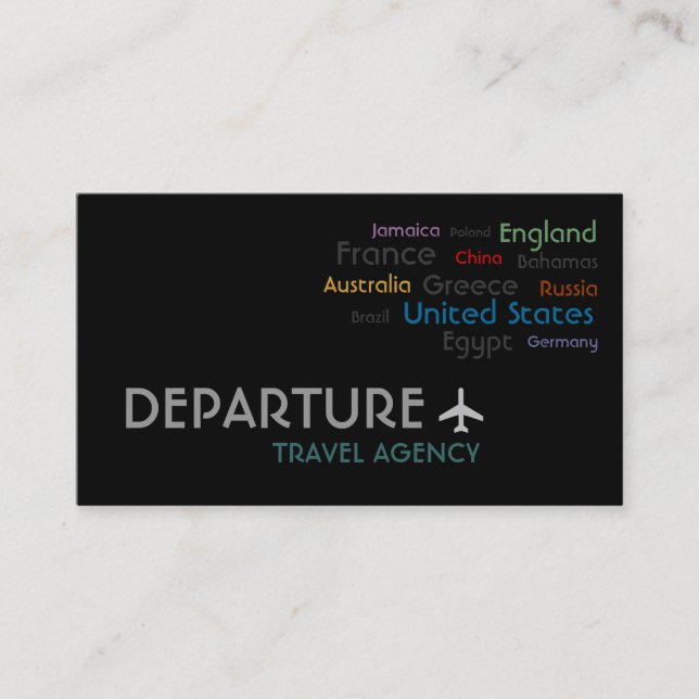 Agência Viagem, Agente, Cartão de visita de Férias (Frente)