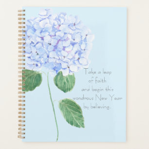 Agenda 1 flor azul púrpura de hydrangea pintada manualmen