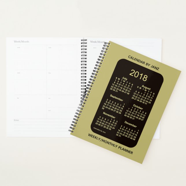 Agenda 2018-2019 Calendário do Ano Escolar Dourado Neon,  (Exibição)