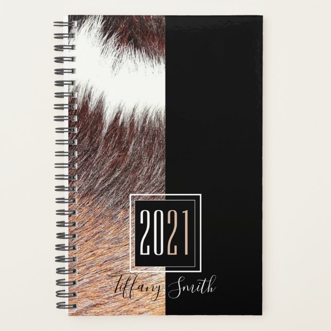 Agenda 2021 Luxo Monograma Preto (Frente)