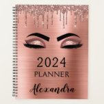 Agenda 2021 Rosa Dourado Blush Link Eyelashes Brilhante R<br><div class="desc">2021 Rosa Dourado - Blush Pink Eyelashes Sparkle Glitter Monographic Name (Nome do Monograma da Glitter Glitter e Notebook Espiral Inicial). Isto faz o doce e perfeito aniversário de 16 anos, casamento, chá de panela, aniversário, chá de fraldas ou festa de solteira presente para alguém que ama luxo de luxo...</div>