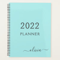 2022 Azul Aquático Verde Claro Feminino Monograma 