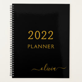 Agenda 2022 Nome Roscrito em Monograma Feminino Black Gol