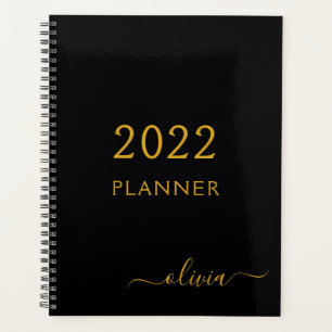 Agenda 2022 Nome Roscrito em Monograma Feminino Black Gol
