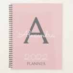 Agenda 2022 Rosa Desmaiado Cinza Monograma Elegante<br><div class="desc">2022 Rosa Desmaiado Cinza Monograma Nome e Inicial Caderno Espiral Planejador. Isso torna o presente perfeito para os 16 anos,  casamento,  chá de noiva,  aniversário,  chá de bebê ou despedida de solteira para alguém que ama luxo e estilos chiques.</div>