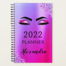 2022 Rosa Roxo Monograma Cílios Brilho Moderno