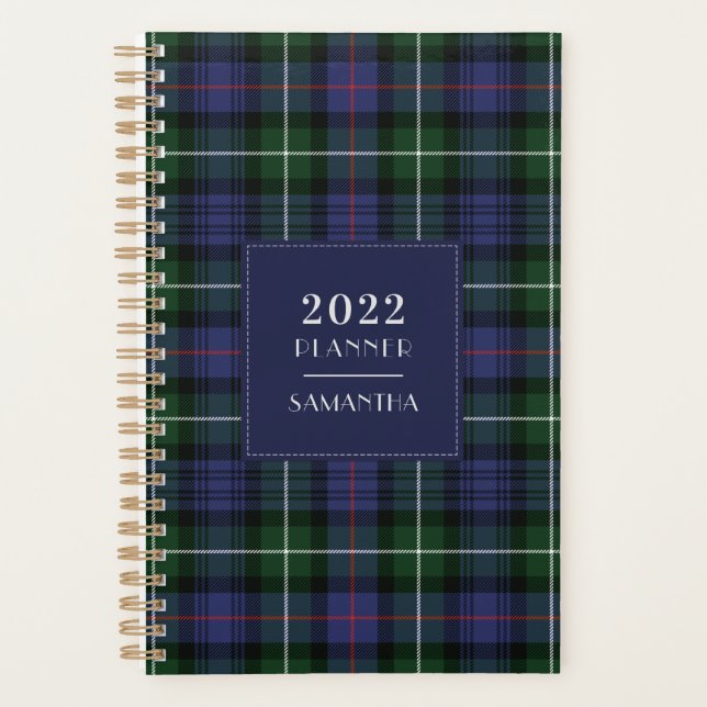 Agenda 2022 Xadrez Tartan Clan MacKenzie (Frente)