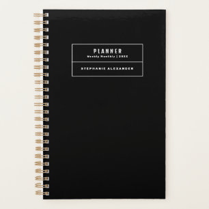 Agenda 2023 Black White Business Semanal Mensal