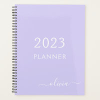 2023 Lilás Roxo Monograma Nome Moderno Script
