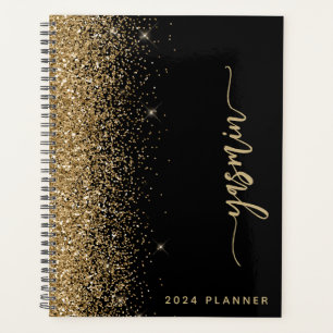 Agenda 2024 Luminária Dourada Preta Personalizada