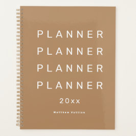 Agenda 2024 Trendy Modern Brown Weekly Dated