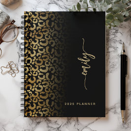 Agenda 2025 Manchas-leopardo Douradas e Pretas Personaliz