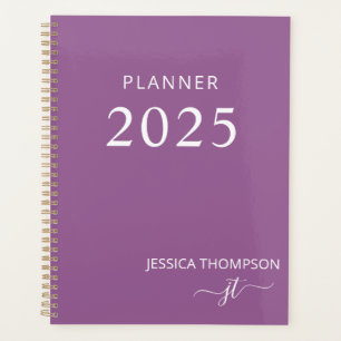 Agenda 2025 Modern Girly Dusty Purple Monograma Name