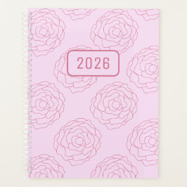 Agenda 2026 Coming Up Roses: Dark Pink Roses on Pink