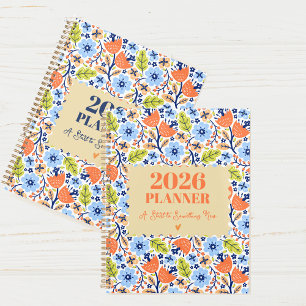 Agenda 2026 Personalizado Anual e Mensal Floral