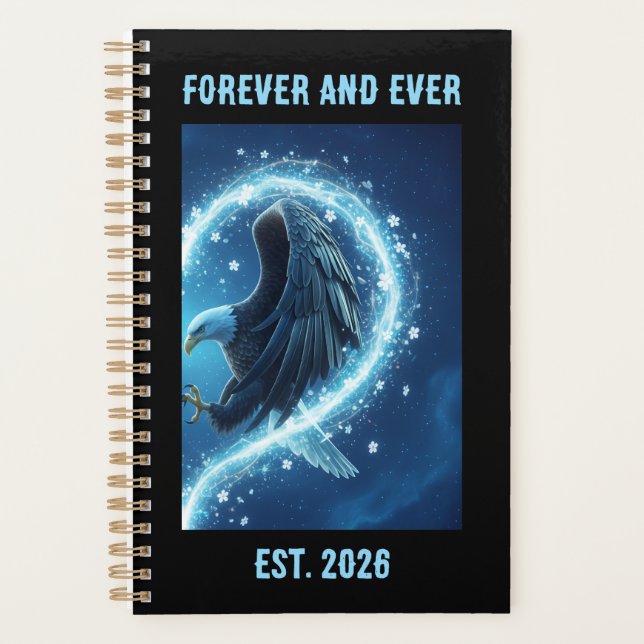 Agenda 2026 Planner Bald Eagle Heart Love 2 Custom Year (Frente)
