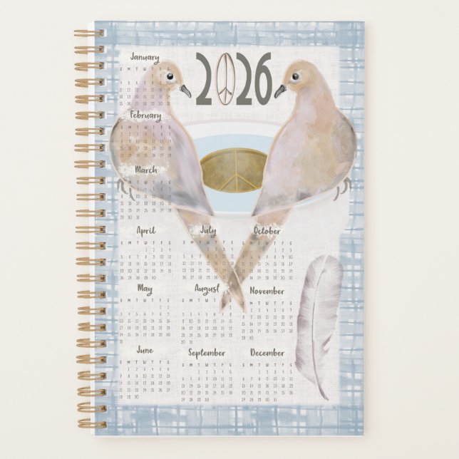 Agenda 2026 Planner Mourning Doves For Peace (Frente)