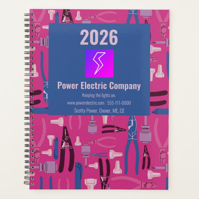 Agenda 2026 Professional Yearly Planner for Electrician (Frente)