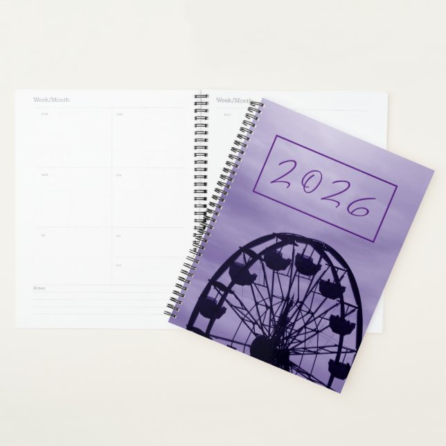 Agenda "2026" Purple Ferris Wheel Skyline (Exibição)