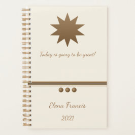 Agenda 3 Planner Dourado e Creme Professional Bruto