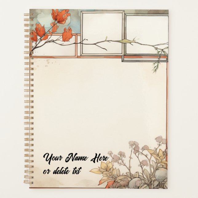 Agenda 3 pontos escrevendo flores silvestres e flores ver (Frente)
