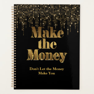 Agenda 3D Dourado Faça o dinheiro