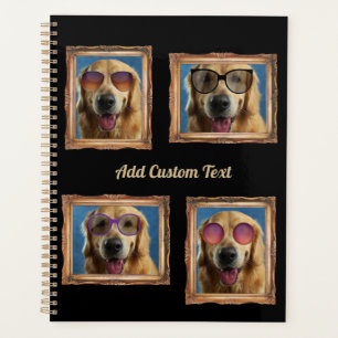 Agenda 4 Colagem de Fotografias Vintage Frame Dogs Famíli