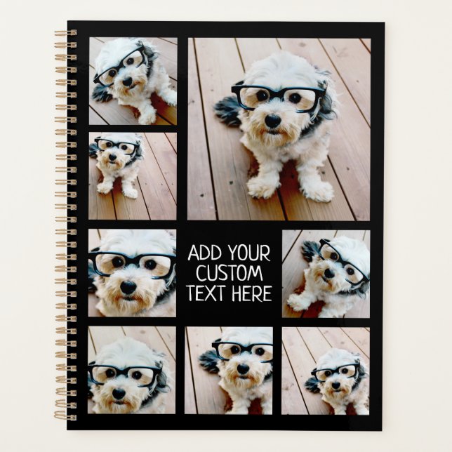 Agenda 8 Colagem de Fotos Texto Opcional — Pode Editar Pr (Frente)