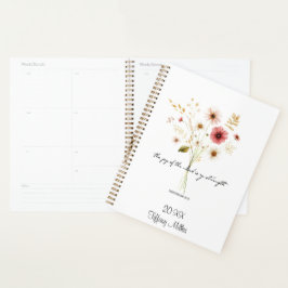 Agenda A alegria do senhor minimalista floral persoanizad