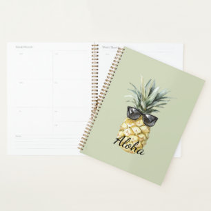 Agenda Abacaxi Tropical Aloha com Óculos de Sol