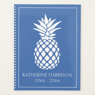 Agenda Abanico Branco Préppy em Azul