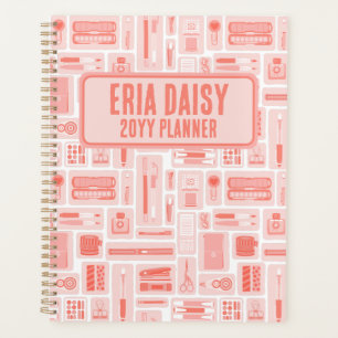 Agenda Abastecimento de Arte Whimsical Padrão Vermelho Co