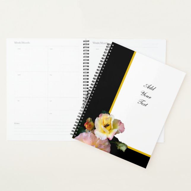 Agenda Abelha nas flores amarelas cor-de-rosa (Exibição)