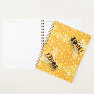 Agenda Abelhas de Mel no Padrão de Bright Honeycomb